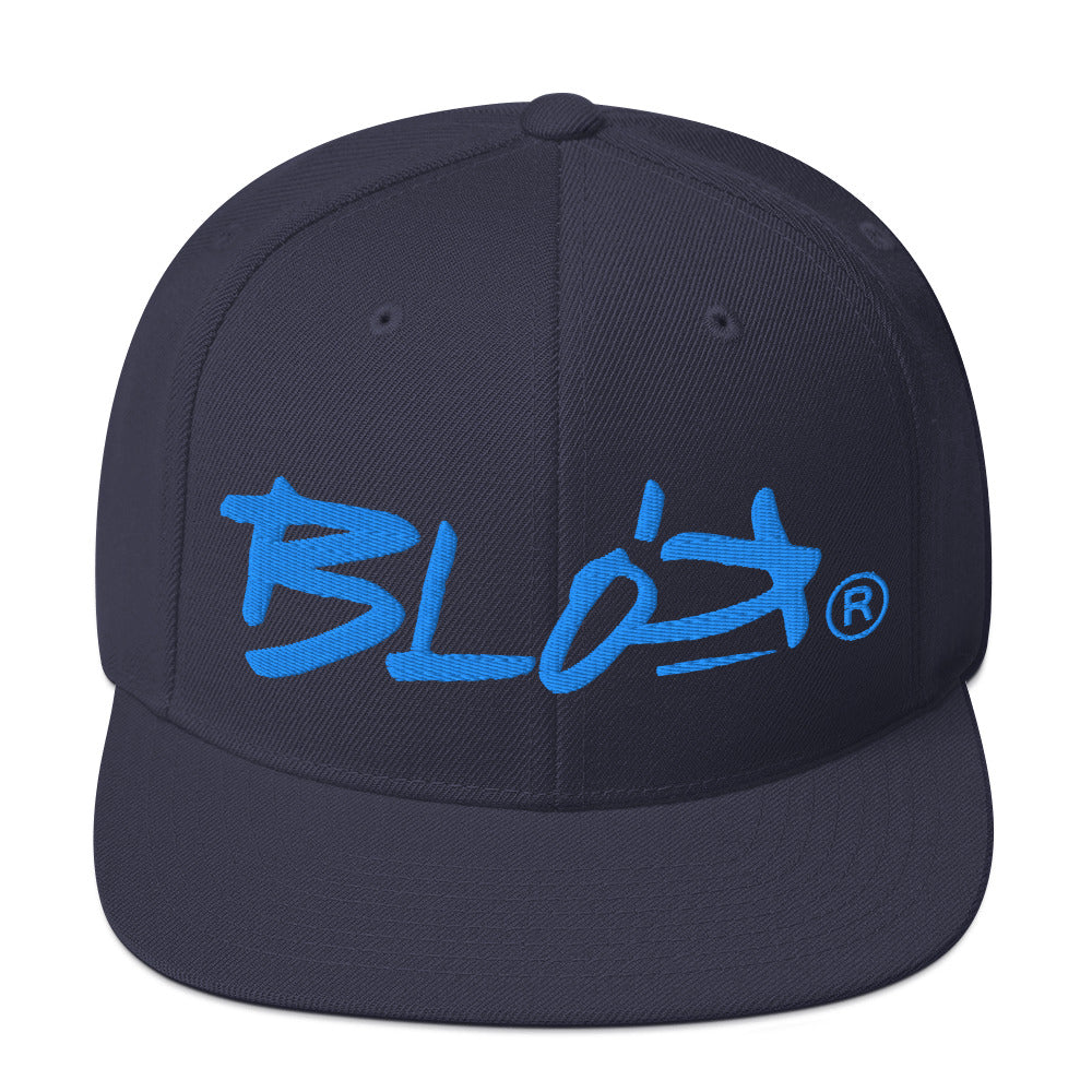 BLOK Underscore - Women's Snapback Hat - Bright Blue Embroidery