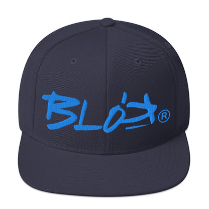 BLOK Underscore - Women's Snapback Hat - Bright Blue Embroidery