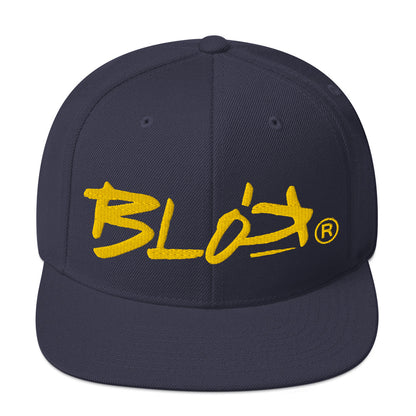 BLOK Underscore - Women's Snapback Hat - Yellow Embroidery