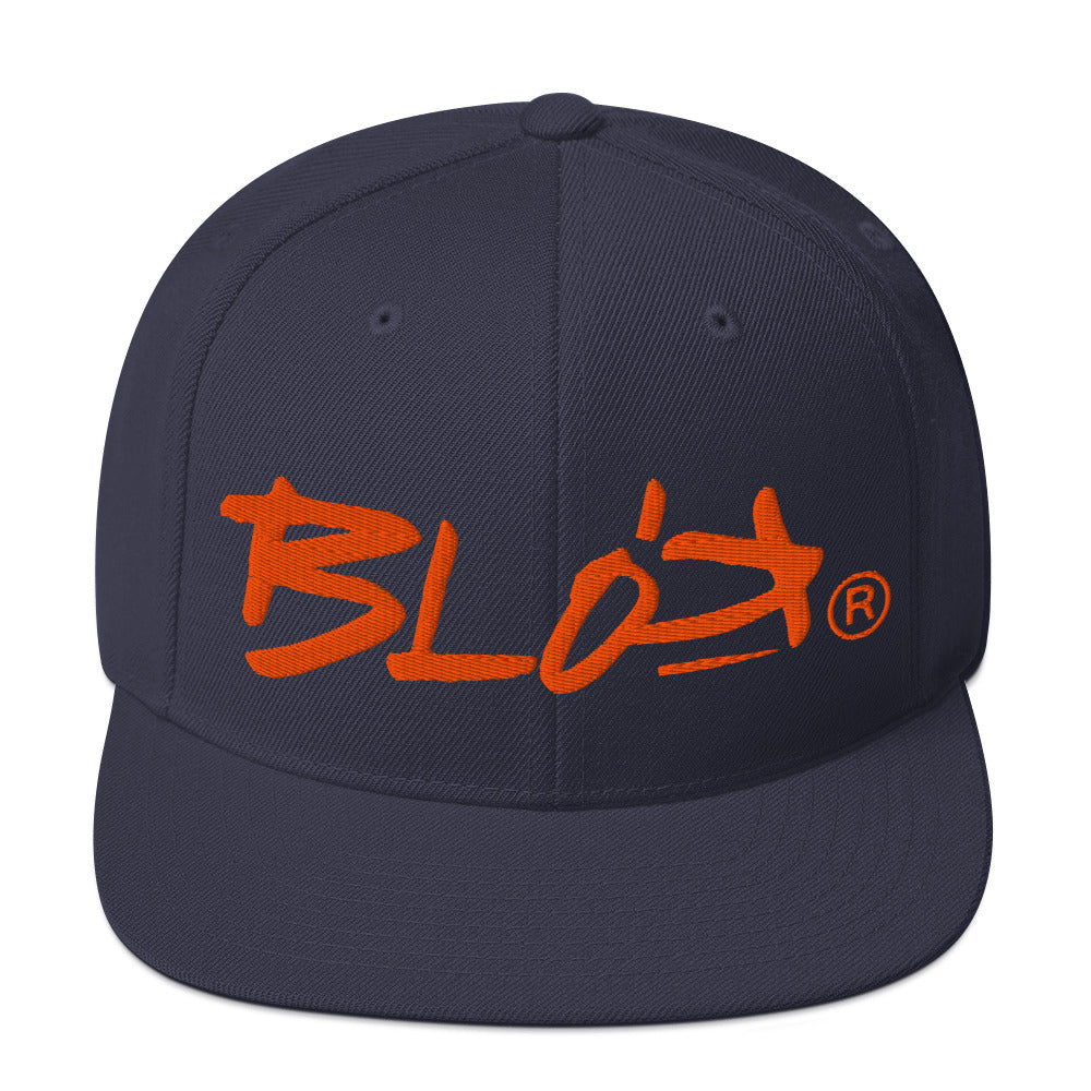 BLOK Underscore - Women's Snapback Hat - Orange Embroidery