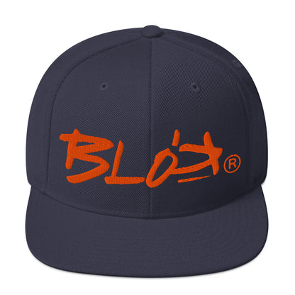 BLOK Underscore - Women's Snapback Hat - Orange Embroidery