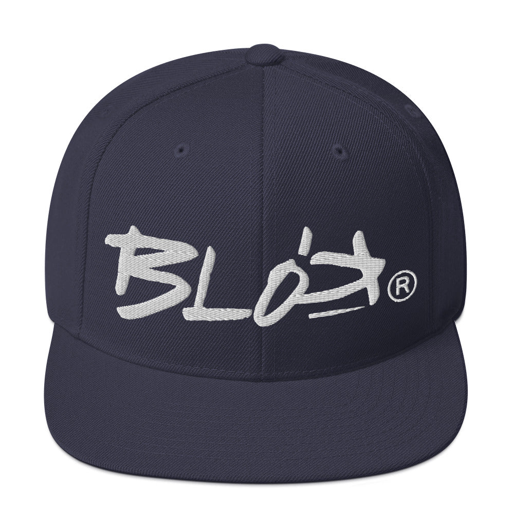 BLOK Underscore - Women's Snapback Hat - White Embroidery