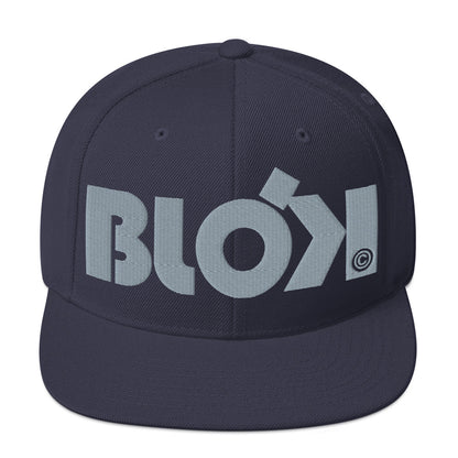 BLOK Bold Logo - Women's Snapback Hat - Gray Embroidery