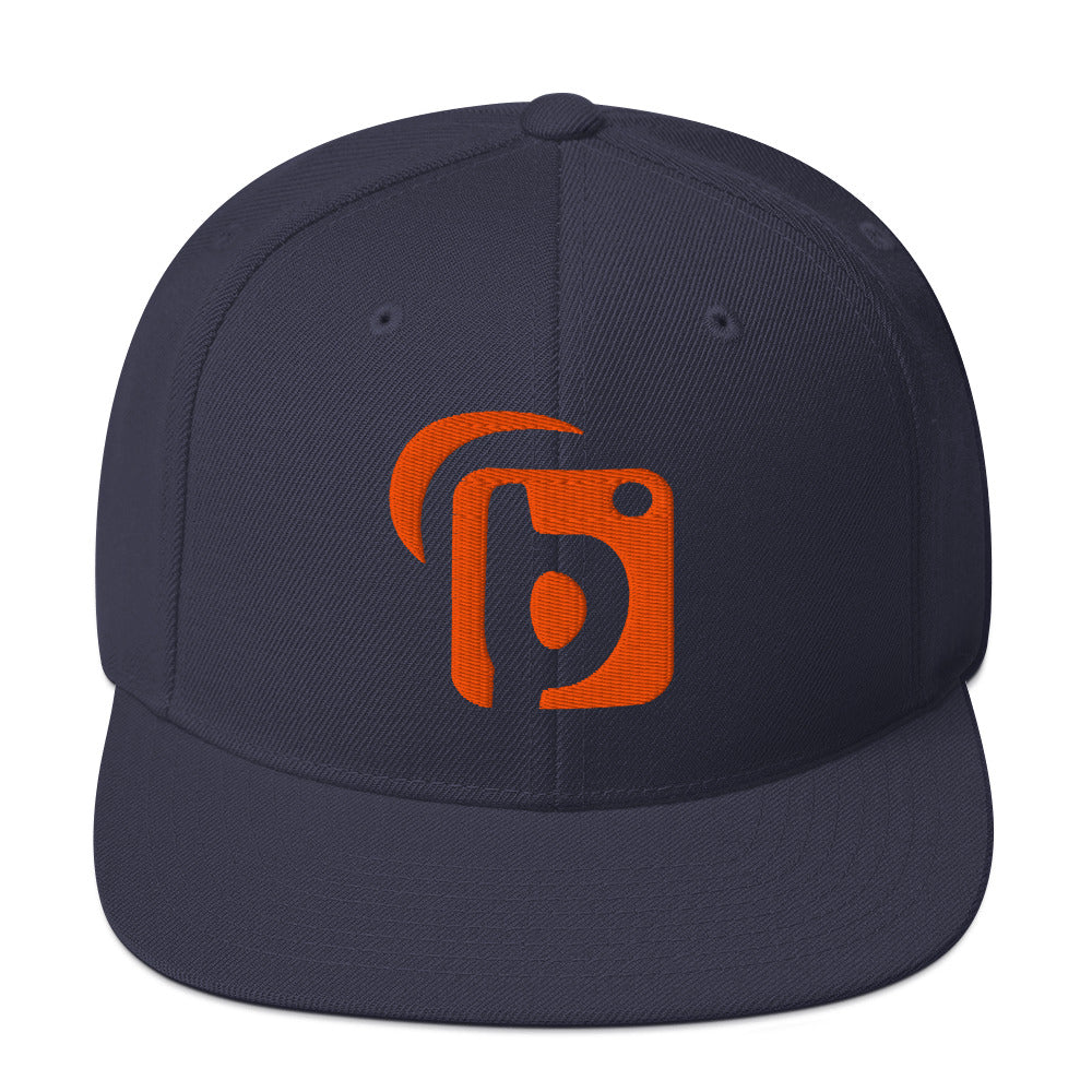 BLOK Original Logo - Women's Snapback Hat - 3D Orange Embroidery