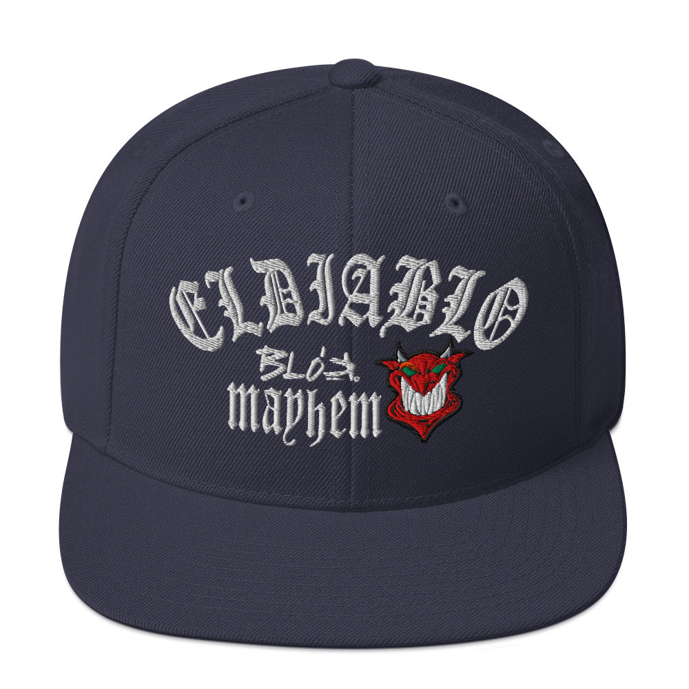 El Diablo - Women's Snapback Hat - White Embroidery