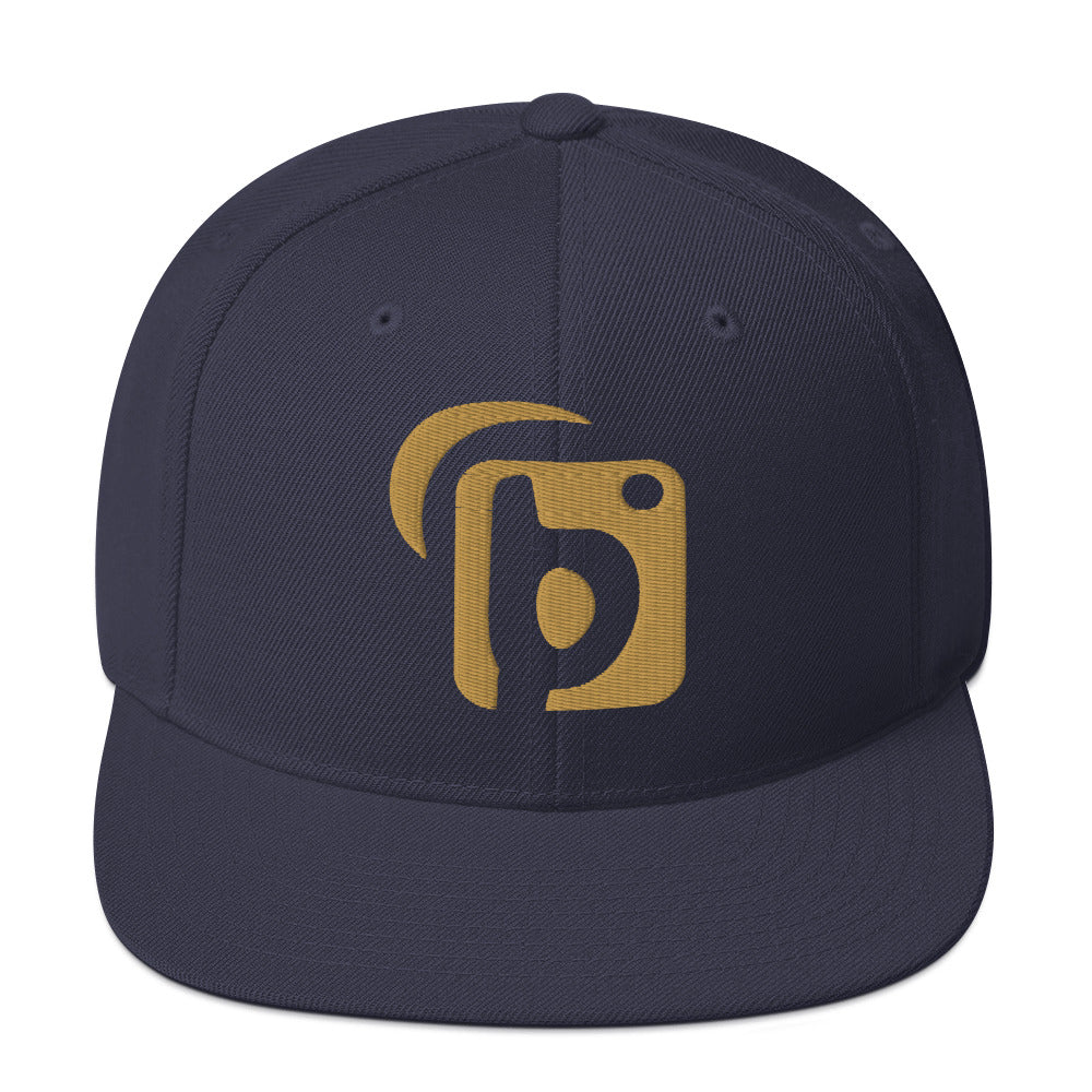 BLOK Original Logo - Women's Snapback Hat - Gold 3D Embroidery