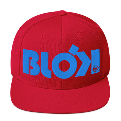 BLOK Bold Logo - Snapback Hat - Bright Blue Embroidery