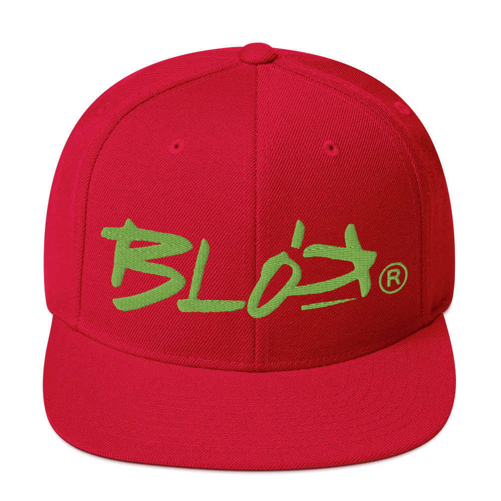 BLOK Defy Gravity - Snapback Hat - Lime Green Embroidery