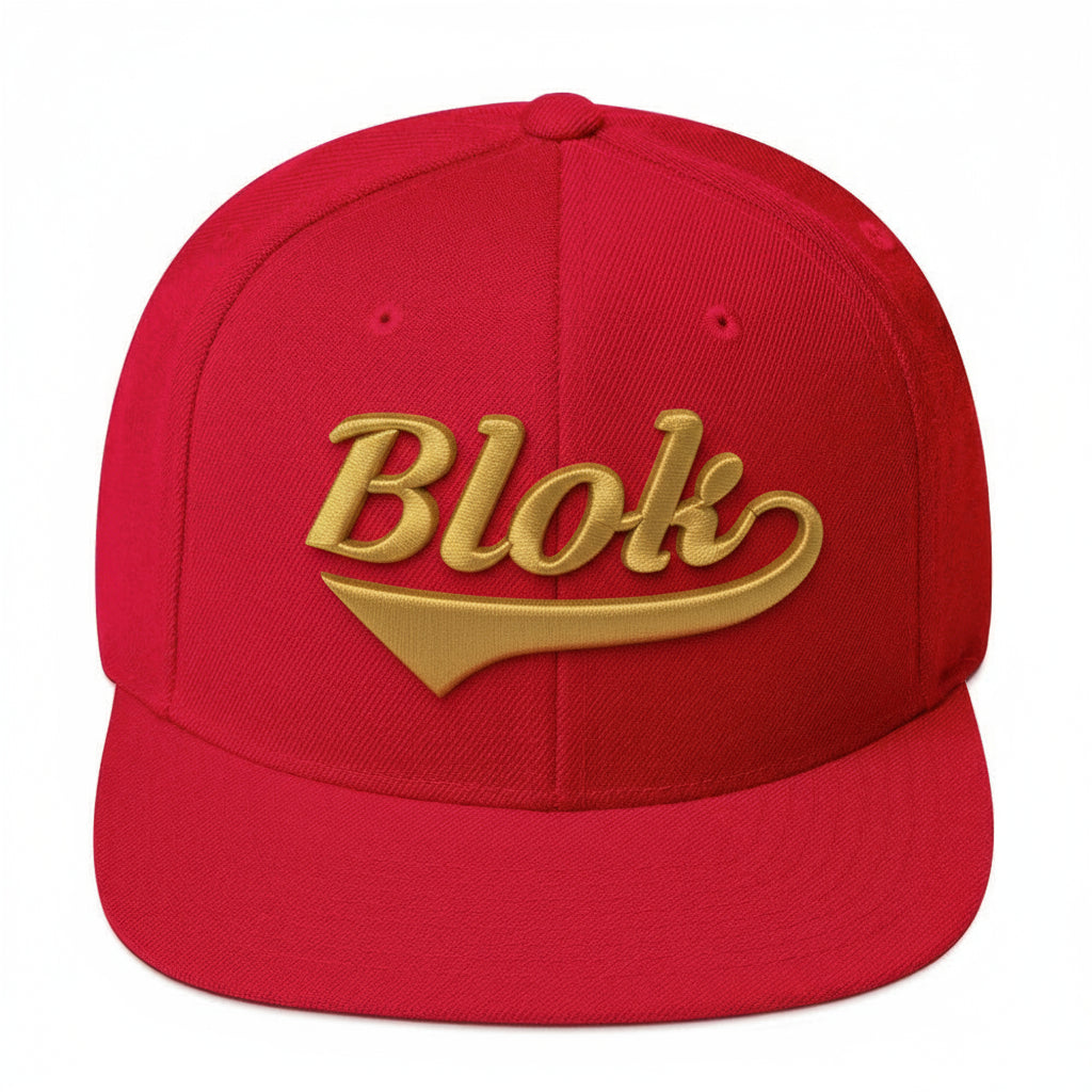 Blok Classic Logo - Snapback Hat - Gold 3D Embroidery
