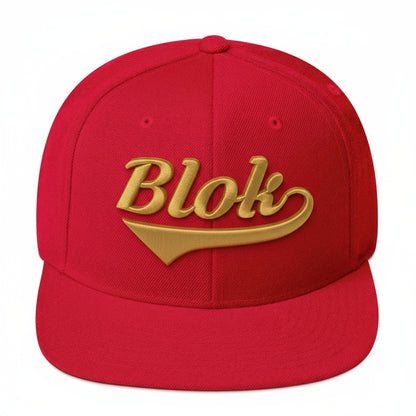 Blok Classic Logo - Snapback Hat - Gold 3D Embroidery