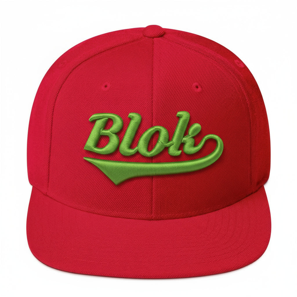 Blok Classic logo - Snapback Hat - Lime 3D embroidery