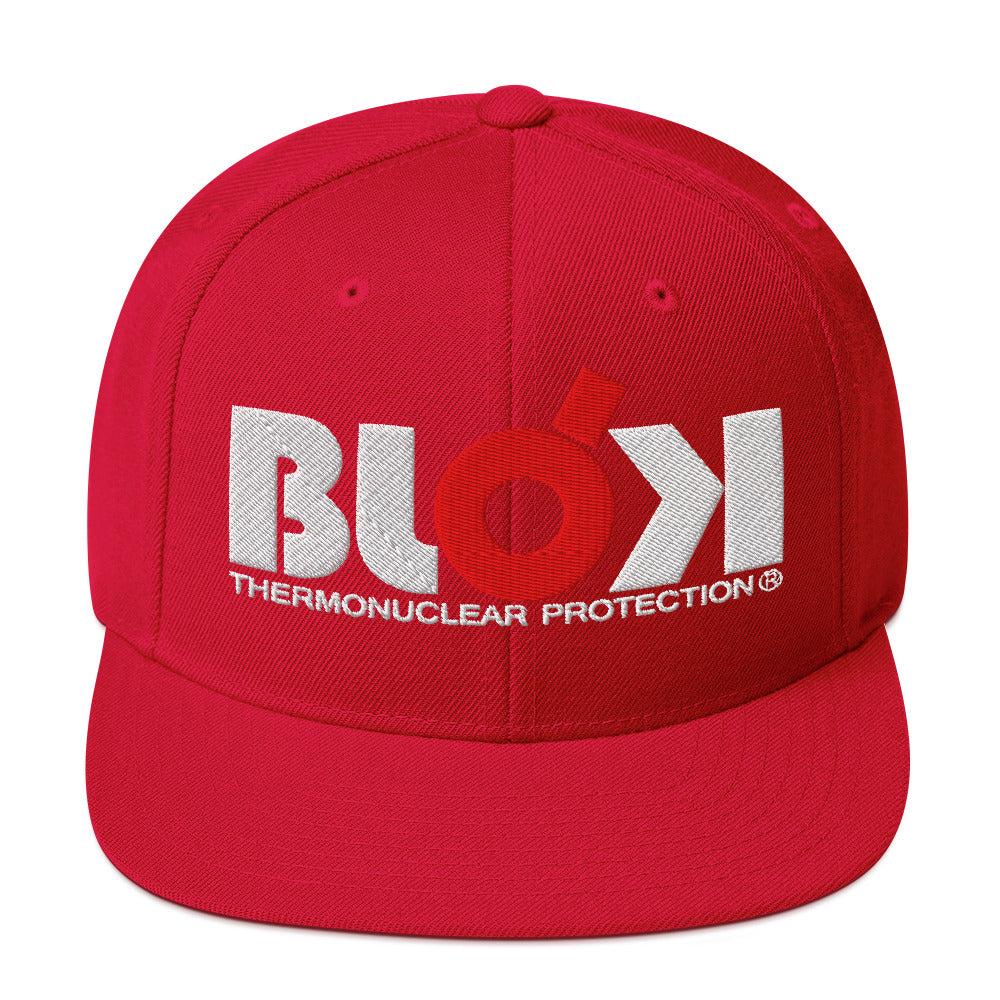 Thermonuclear Protection - Snapback Hat- Red and White Embroidery