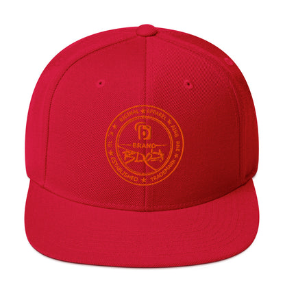 BLOK Original Apparel Stamp - Women's Snapback Hat - Orange Embroidery
