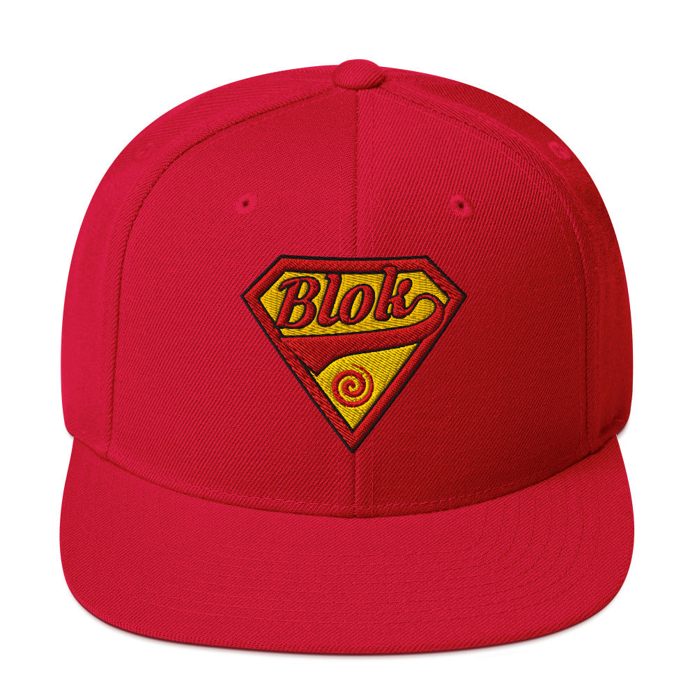 BLOK Shield - Women's Snapback Hat - Red & Yellow Embroidery