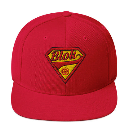 BLOK Shield - Women's Snapback Hat - Red & Yellow Embroidery