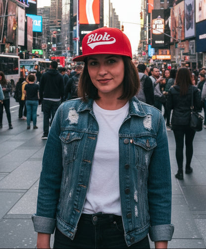 Blok Classic Logo - Snapback Hat - White 3D Embroidery - Women's