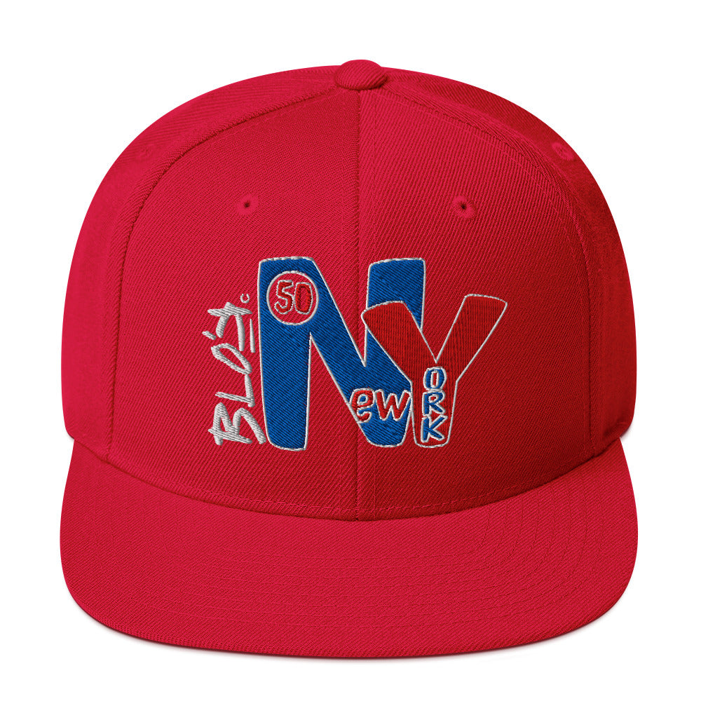 BLOK New York - Women's Snapback Hat - Red & Blue Embroidery
