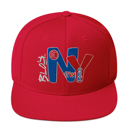 BLOK New York - Women's Snapback Hat - Red & Blue Embroidery