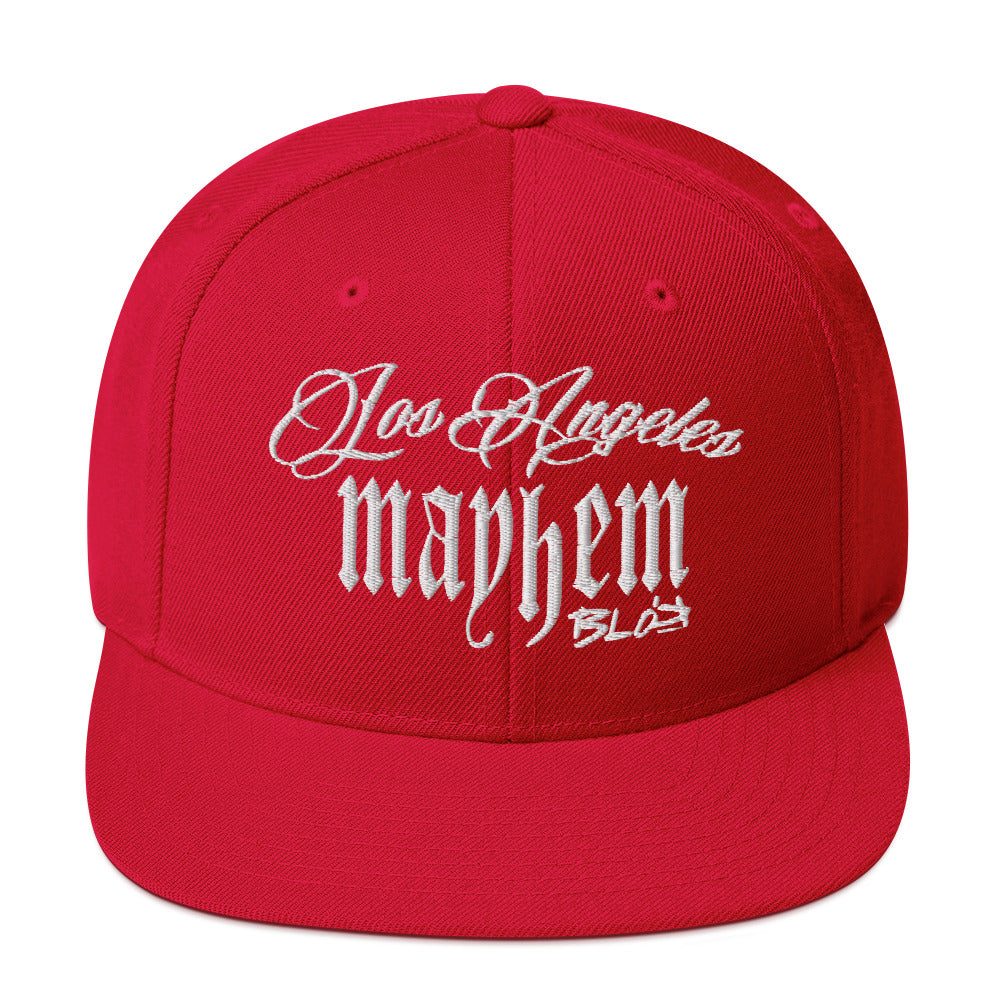 BLOK LA Mayhem - Women's Snapback Hat - White Embroidery