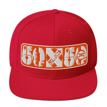 BLOK 50/50 - Women's Snapback Hat - Orange & White Embroidery