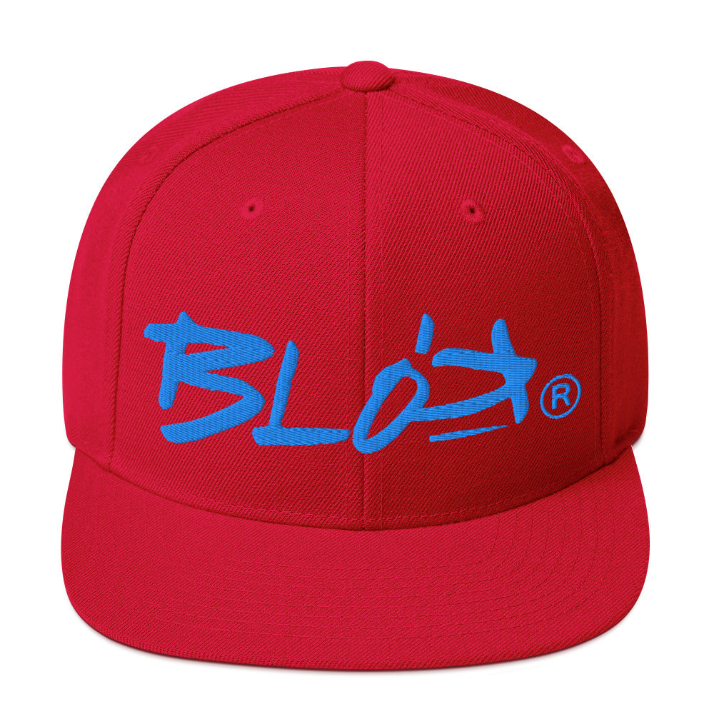 BLOK Underscore - Women's Snapback Hat - Bright Blue Embroidery