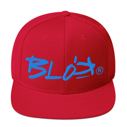 BLOK Underscore - Women's Snapback Hat - Bright Blue Embroidery