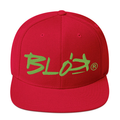 BLOK Underscore - Women's Snapback Hat - Lime Green Embroidery