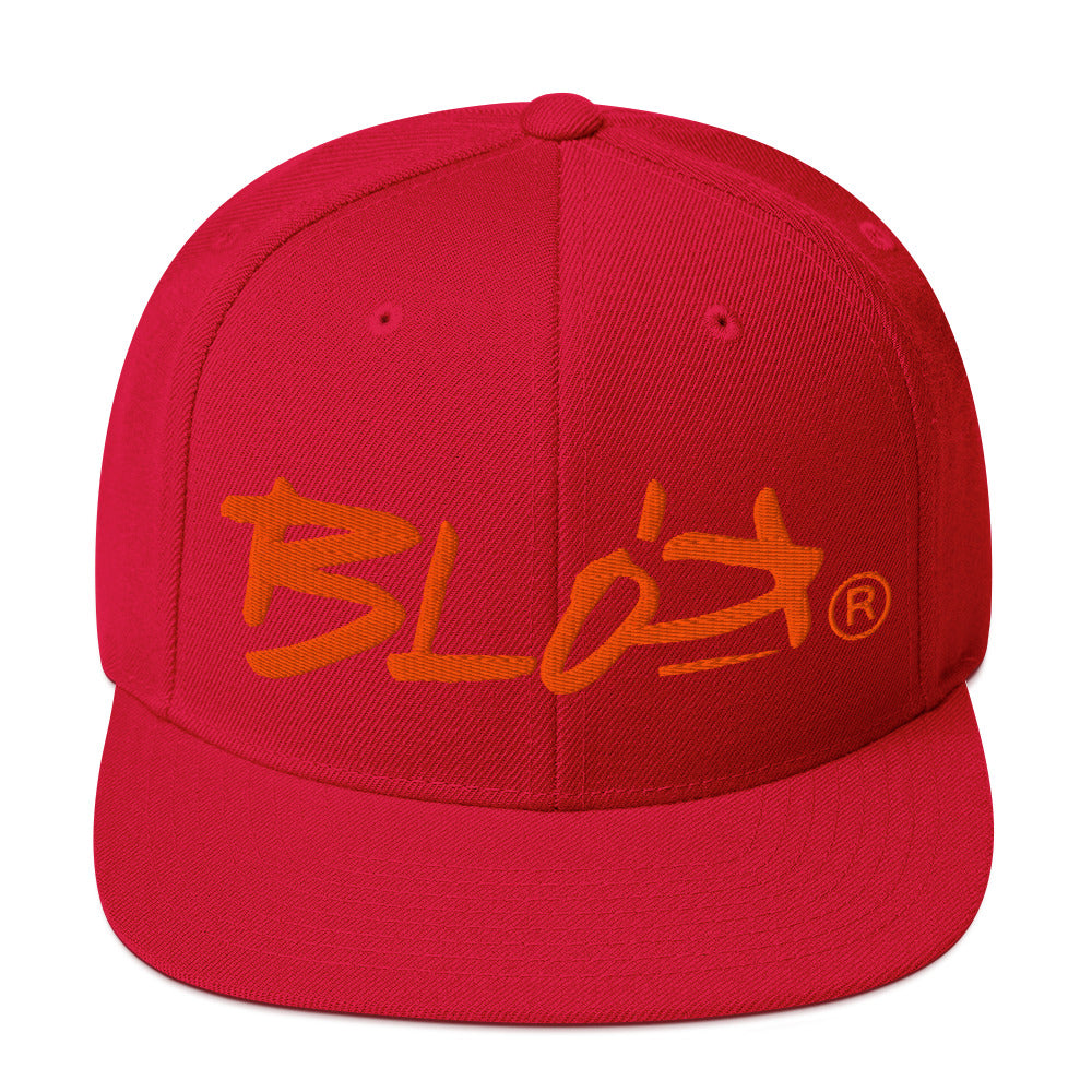 BLOK Underscore - Women's Snapback Hat - Orange Embroidery