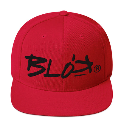 BLOK Underscore - Women's Snapback Hat - Black Embroidery