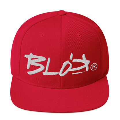 BLOK Underscore - Women's Snapback Hat - White Embroidery