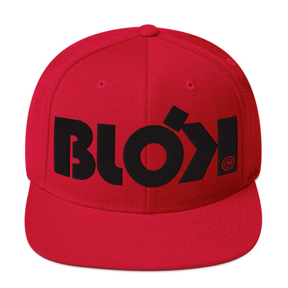 BLOK Bold Logo - Women's Snapback Hat - Black Embroidery
