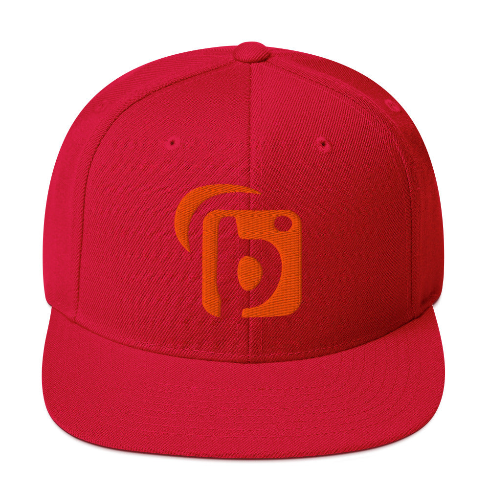 BLOK Original Logo - Women's Snapback Hat - 3D Orange Embroidery