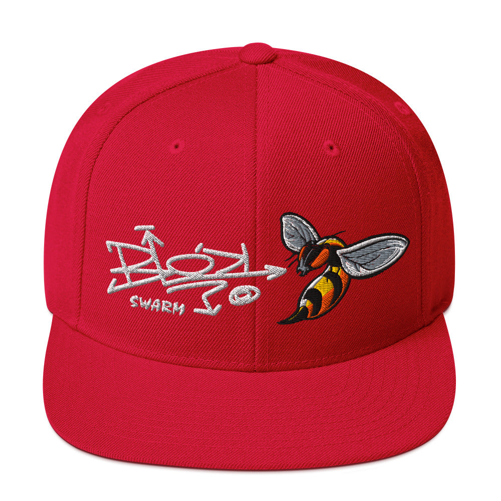 BLOK Swarm - Women's Snapback Hat - White Embroidery