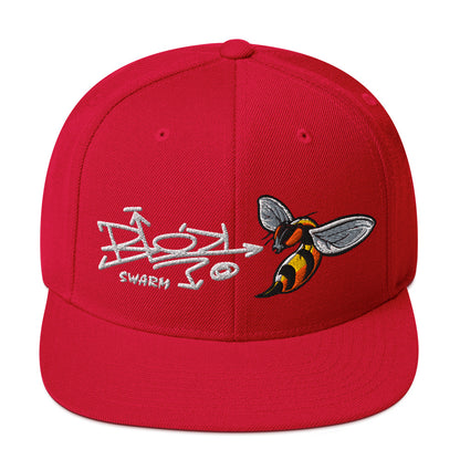 BLOK Swarm - Women's Snapback Hat - White Embroidery