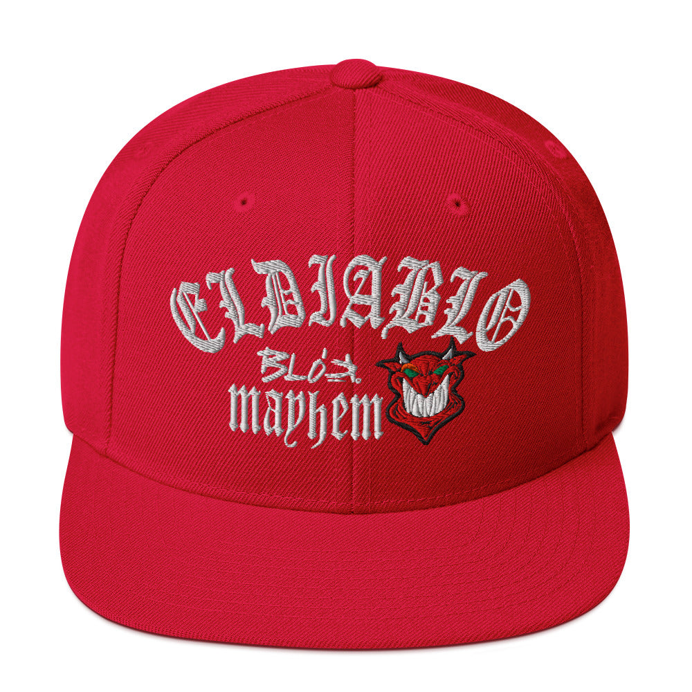 El Diablo - Women's Snapback Hat - White Embroidery