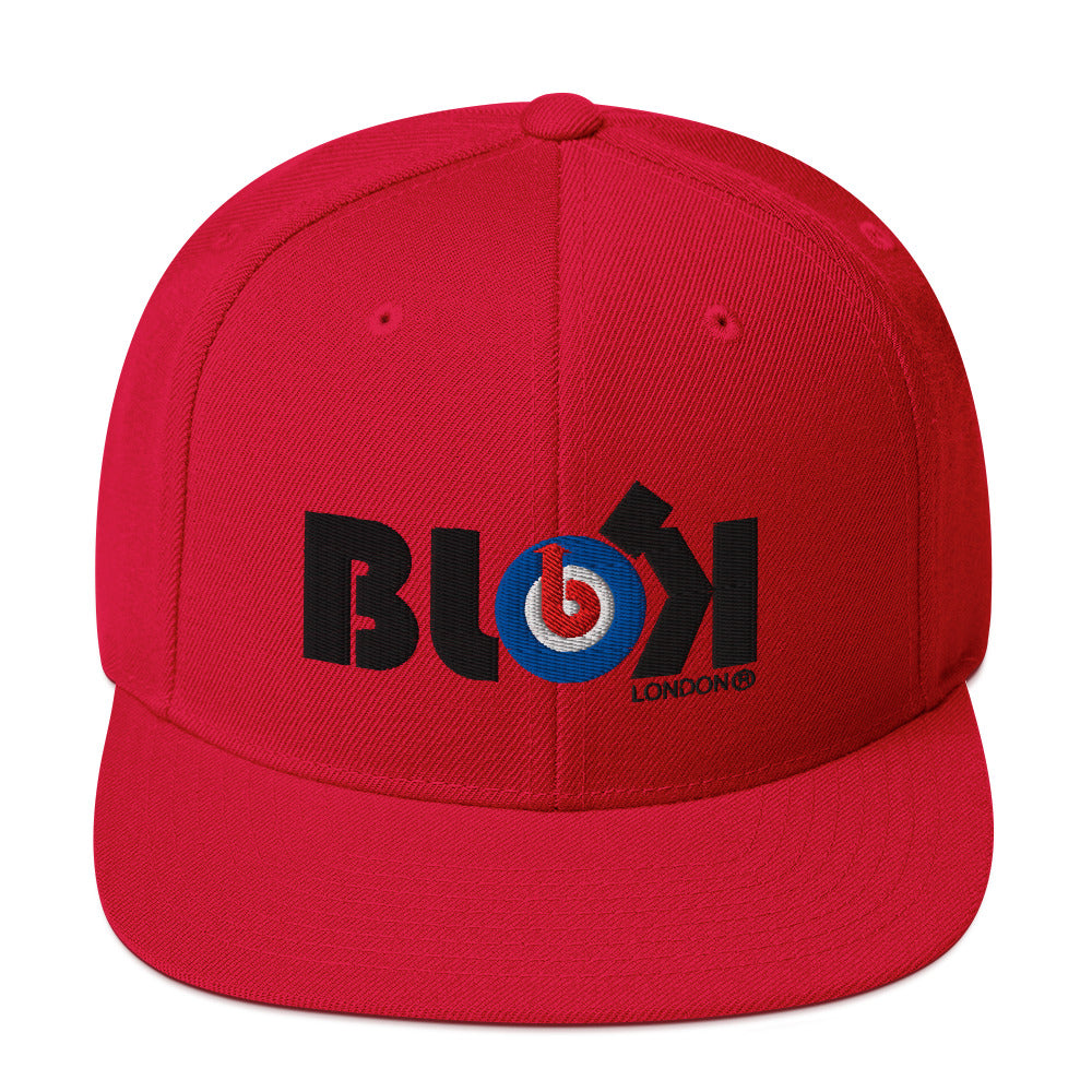 BLOK Target - Women's Snapback Hat - Black Embroidery