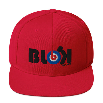 BLOK Target - Women's Snapback Hat - Black Embroidery