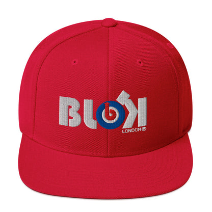BLOK Target - Women's Snapback Hat - White Embroidery