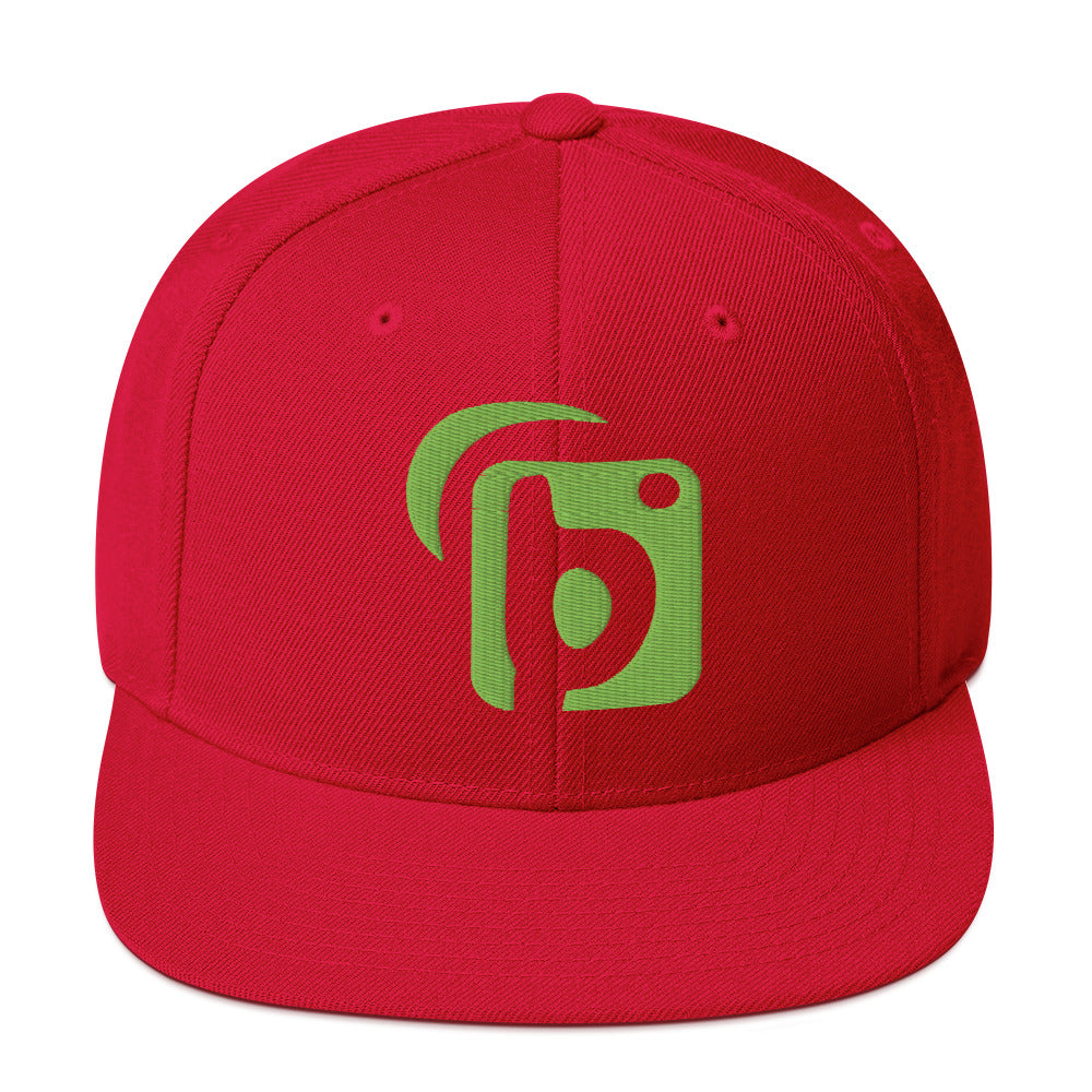 BLOK Original Logo - Women's Snapback Hat - Lime Green 3D Embroidery