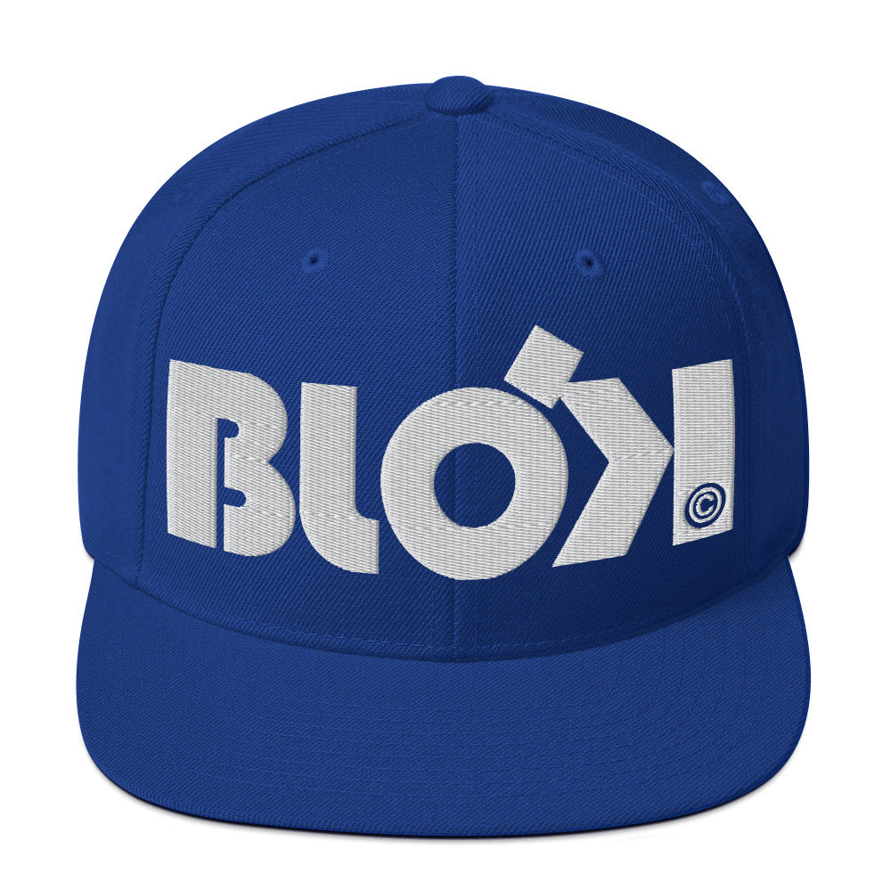 BLOK Bold Logo - Snapback Hat - White Embroidery