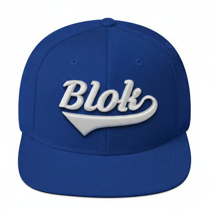 Blok Classic Logo - Snapback Hat - White 3D Embroidery