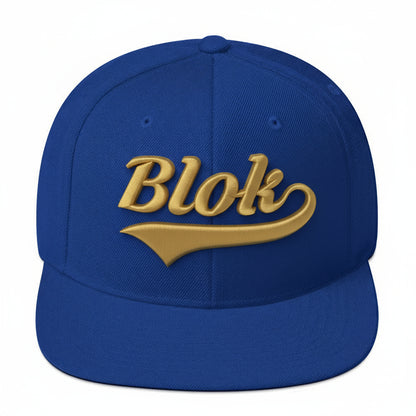 Blok Classic Logo - Snapback Hat - Gold 3D Embroidery