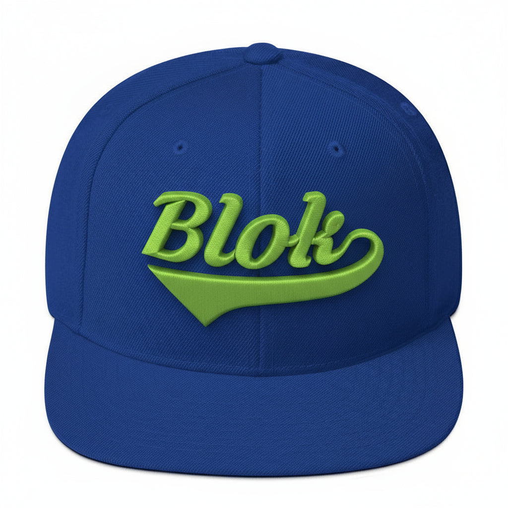 Blok Classic logo - Snapback Hat - Lime 3D embroidery