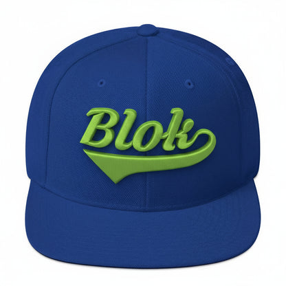 Blok Classic logo - Snapback Hat - Lime 3D embroidery