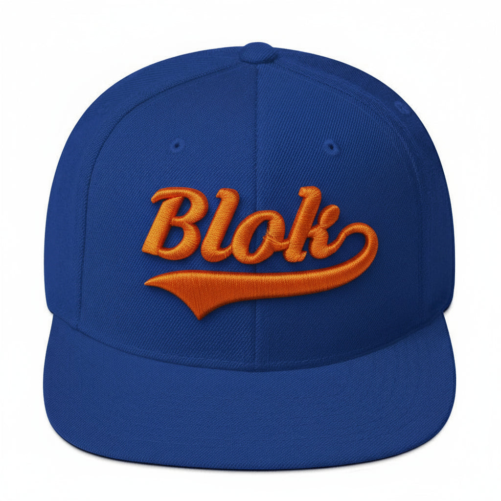 Blok Classic Logo - Snapback Hat - Orange 3D Embroidery - Women's