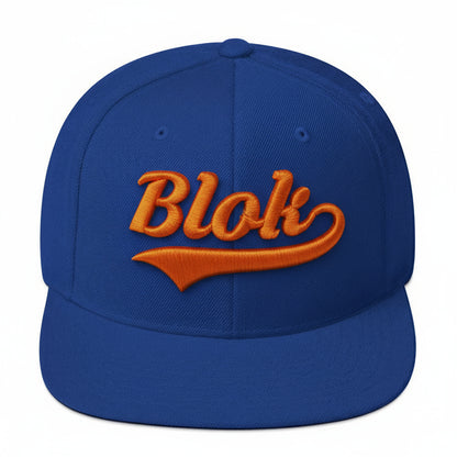 Blok Classic Logo - Snapback Hat - Orange 3D Embroidery - Women's