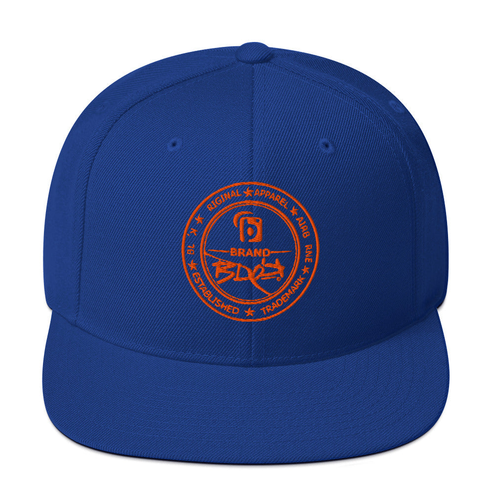 BLOK Original Apparel Stamp - Women's Snapback Hat - Orange Embroidery