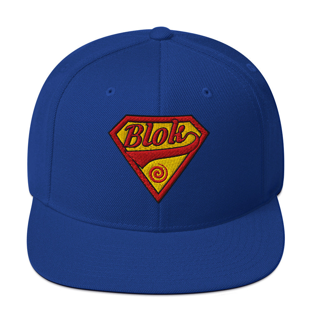 BLOK Shield - Women's Snapback Hat - Red & Yellow Embroidery