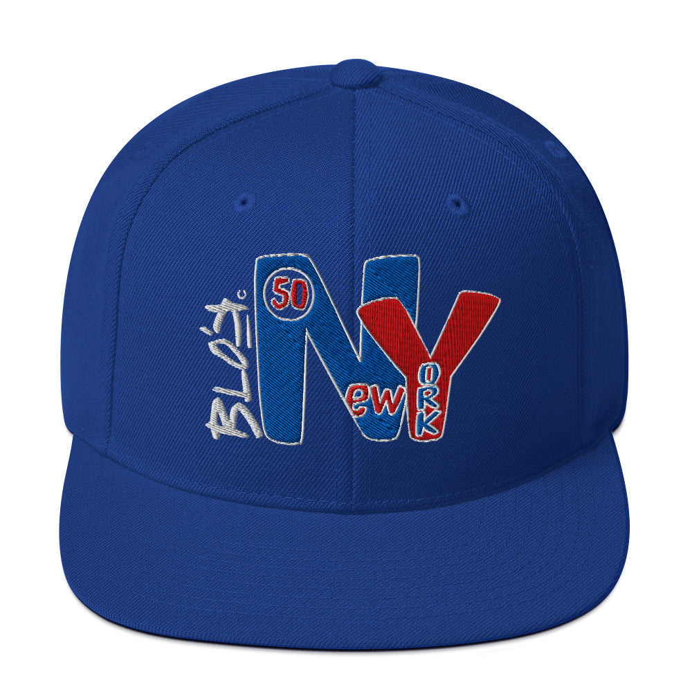 BLOK New York - Women's Snapback Hat - Red & Blue Embroidery