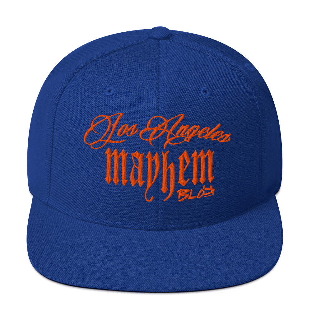 BLOK LA Mayhem - Women's Snapback Hat - Orange Embroidery